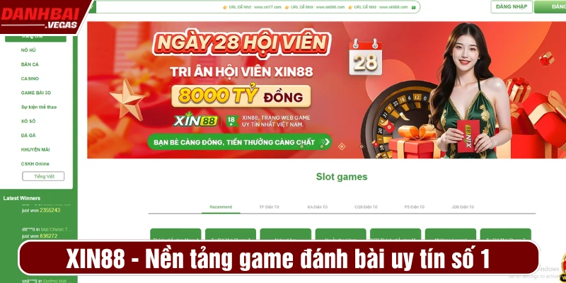 Xin88 - nền tảng game đánh bài uy tín số 1