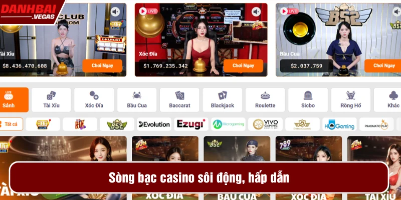 Kho game casino với nhiều thể loại hấp dẫn