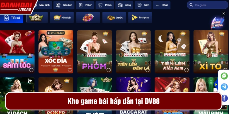Sảnh bài hấp dẫn với nhiều trò chơi hấp dẫn 